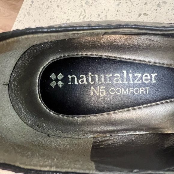 NATURALIZER N5 Comfort Annabelle Leather & Suede Black Pumps 3" Heels Slip On - Picture 8 of 12